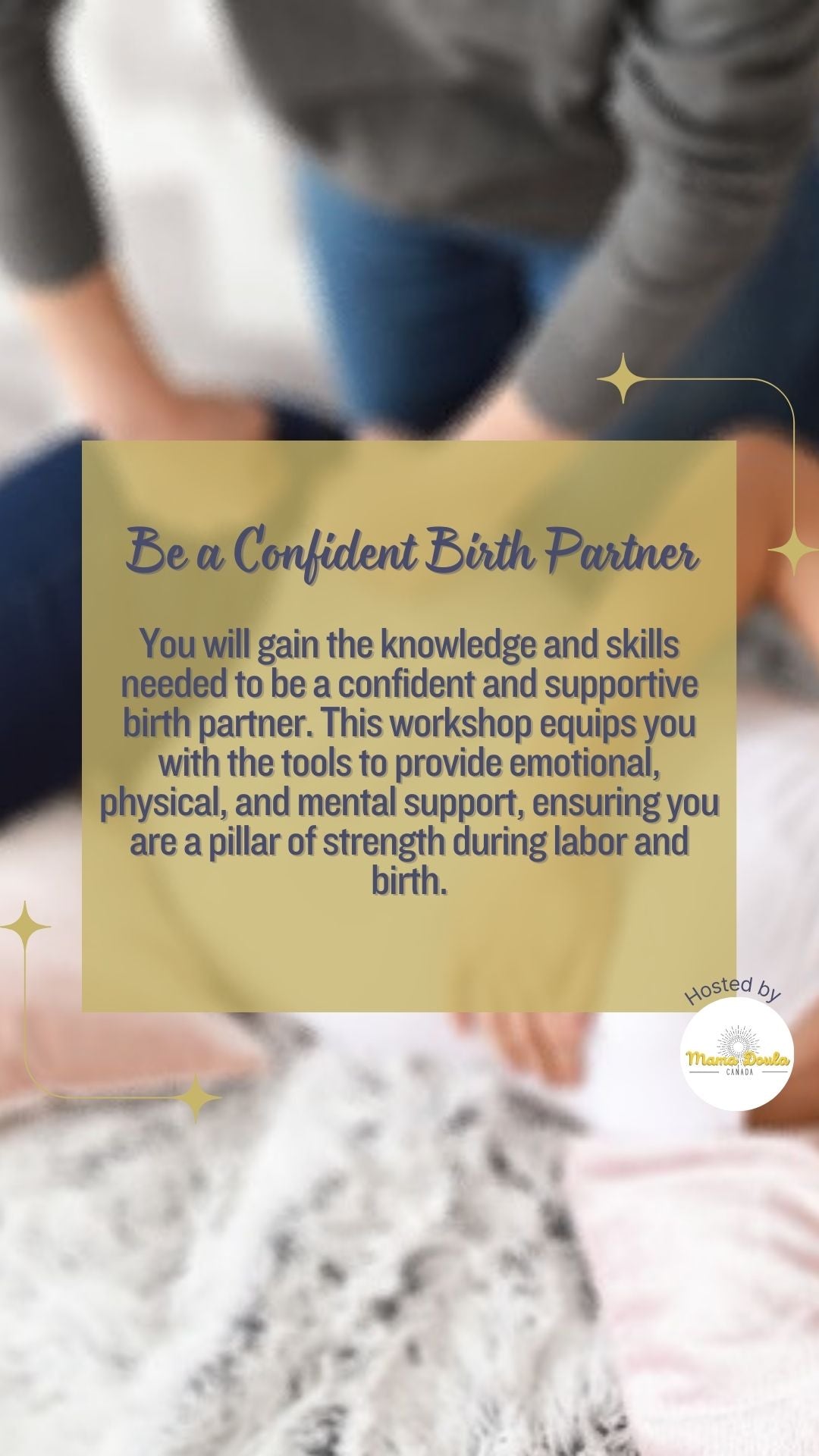 Taller para parejas y acompañantes de parto (presencial y presencial)