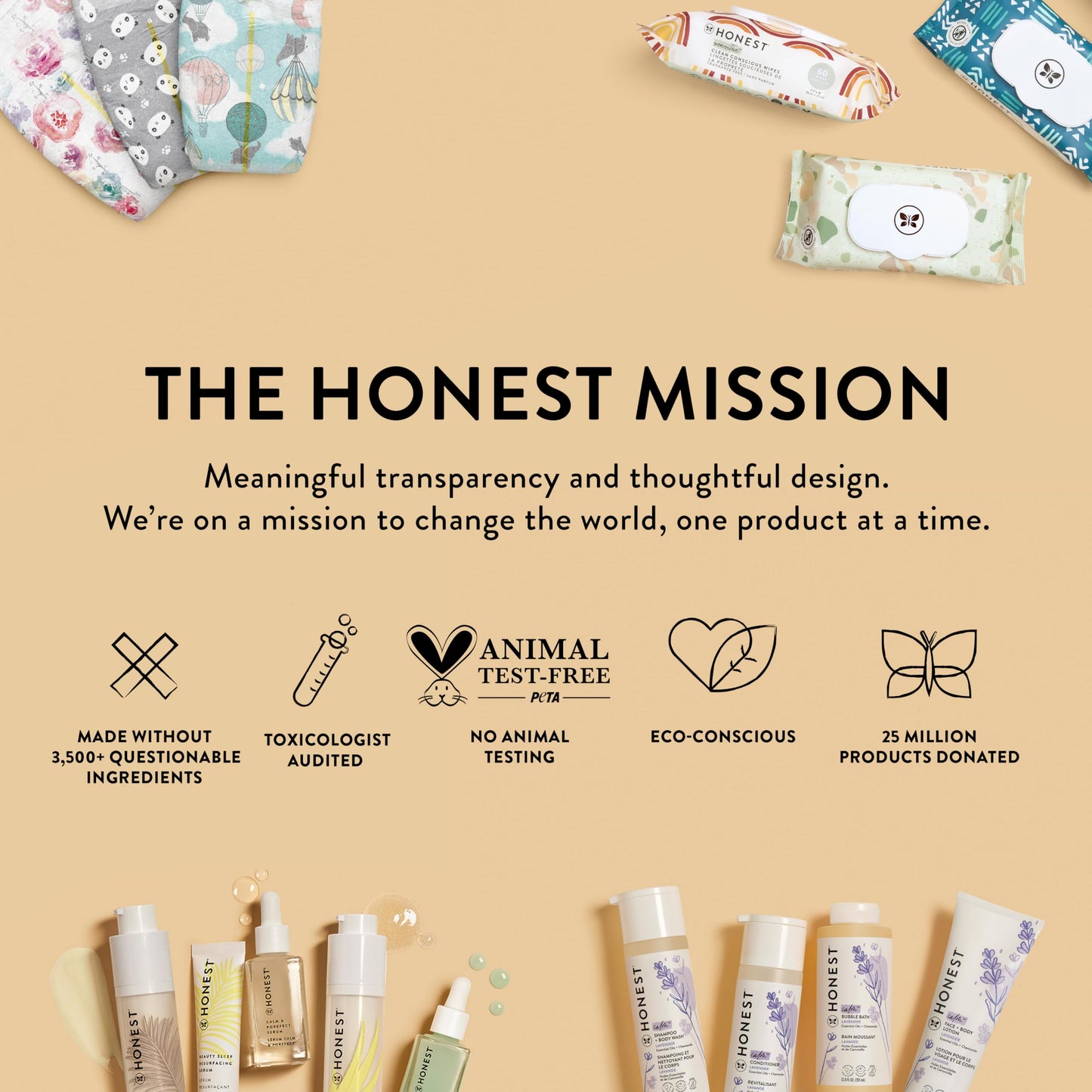 Fraldas Honest Company Clean Conscious para pele sensível | Hipoalergênicas, sem fragrância | Estampas neutras | Club Box, tamanho recém-nascido, 72 unidades