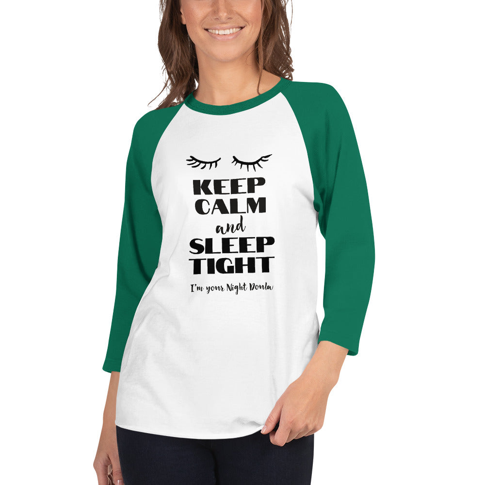 3/4 Sleeve Raglan Night Doula T-Shirt