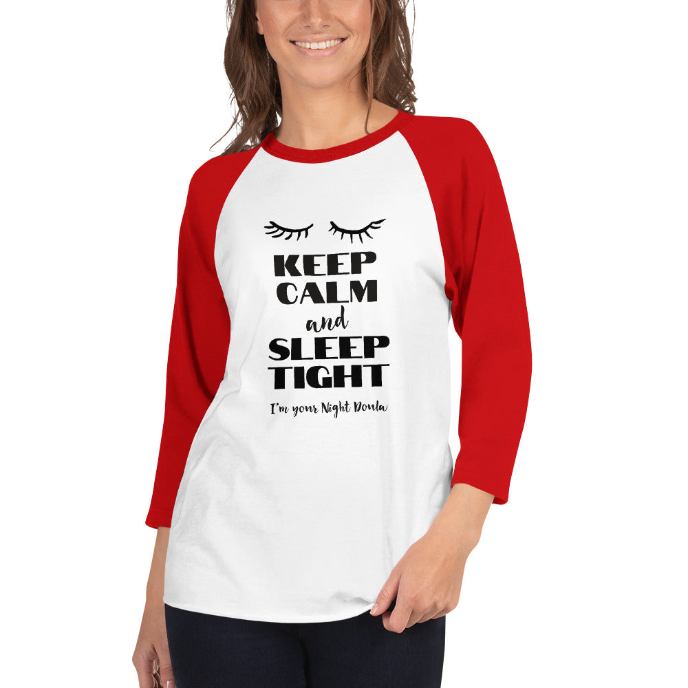 3/4 Sleeve Raglan Night Doula T-Shirt