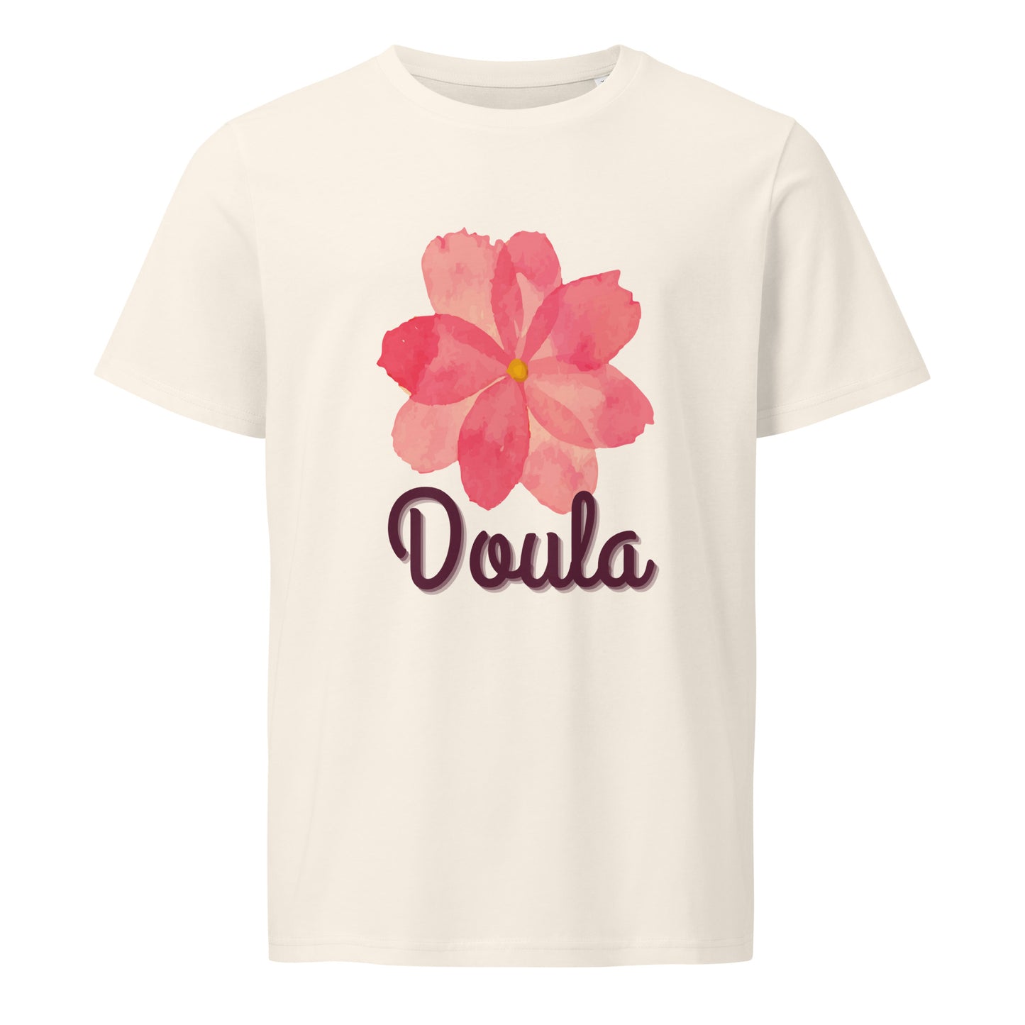 Soft Pink Floral Organic Doula T-Shirt