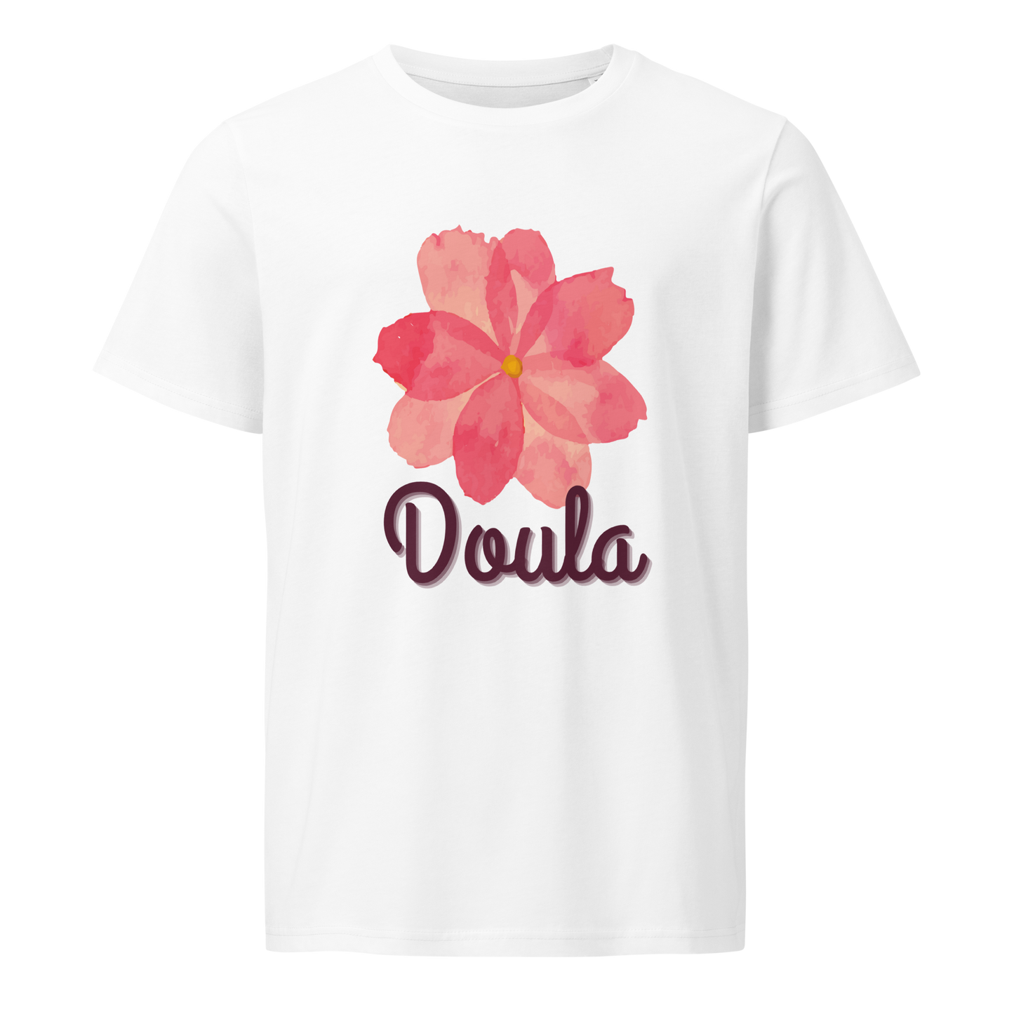 Soft Pink Floral Organic Doula T-Shirt