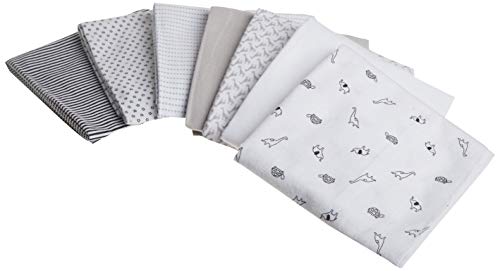 Simple Joys by Carter's Baby Unisex 7-Pack Flannel Receiving Blankets, Gray/White/Black, One Size