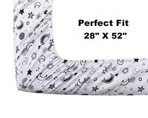 Gender Neutral Fitted Baby Crib Sheets - Pack of 4
