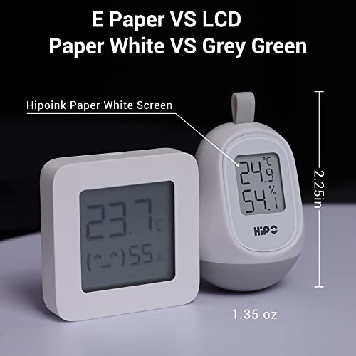 Hipoink Hygrometer Indoor Thermometer Room Weather Digital Thermometer and Humidity Gauge with Hang Magnetic Suction & Bracket, Slim, Clear Display, White(Tumbler)