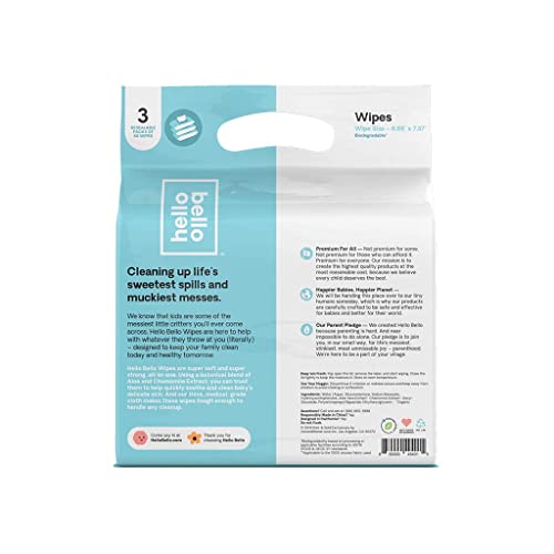 Hello Bello - Wipes Baby 3 Pack - EA of 1-180 CT
