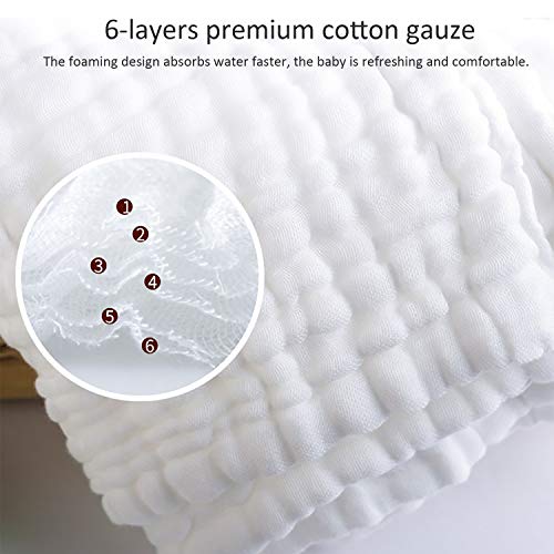 Softan Baby Muslin Washcloths 12 Pack, Natural Muslin Cotton Baby Wipes, Soft Organic Baby Wash Cloths and Baby Towels for Sensitive Skin, Baby Registry as Shower Gift, 12 X 12 inch, Solid Color