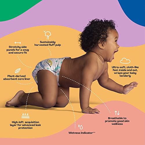 Pañales desechables Hello Bello tamaño 1 (8-12 lb), extra absorbentes, hipoalergénicos y ecológicos, con ajuste cómodo y ceñido, paquete de 108 unidades (el diseño puede variar).