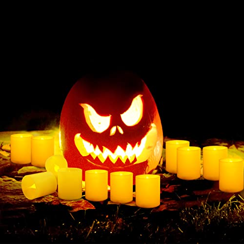 Velas LED sin llama que funcionan con pilas, paquete de 12