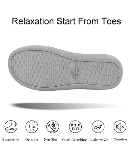 Panda Bros Women's Adjustable Slippers Super Cozy Open Toe Memory Foam Indoor Outdoor Slippers For Ladies