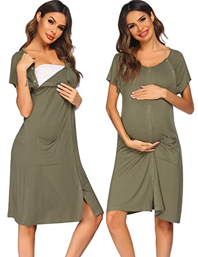 Ekouaer Maternity/Nursing Gown Sleepwear – mamadoulacanada