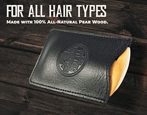 Wooden Comb & Case, Dual Action Fine & Coarse Teeth