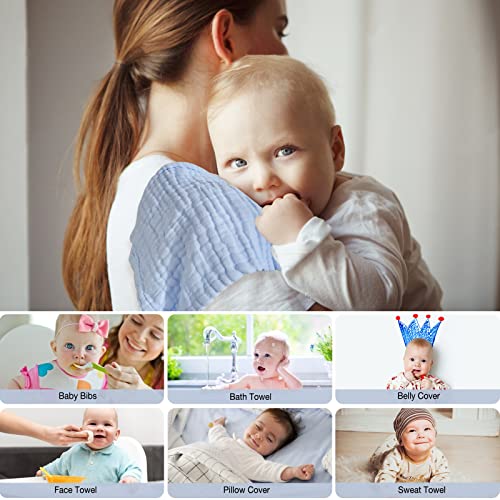 Softan Baby Muslin Washcloths 12 Pack, Natural Muslin Cotton Baby Wipes, Soft Organic Baby Wash Cloths and Baby Towels for Sensitive Skin, Baby Registry as Shower Gift, 12 X 12 inch, Solid Color