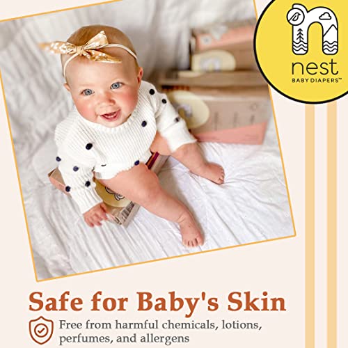 Nest Baby Diapers, Size 1, 7-13 lbs. (28 Count) Premium Diapers for Sensitive Skin, Gentle Plant-Based Materials, Fragrance-Free