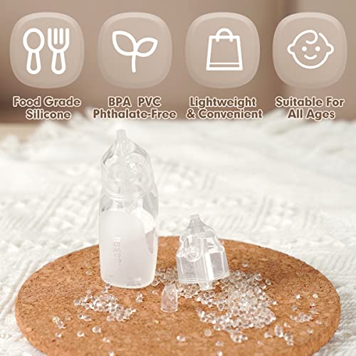 Aspirador nasal de silicona para bebés Haakaa | Limpiador nasal seguro para bebés | Jeringa de pera de fácil aplicación con cepillo para nariz y oídos | Recién nacidos de 0 meses en adelante - Transparente, pingüino