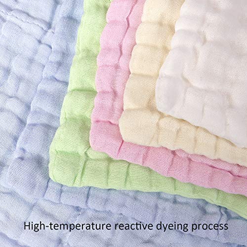 Softan Baby Muslin Washcloths 12 Pack, Natural Muslin Cotton Baby Wipes, Soft Organic Baby Wash Cloths and Baby Towels for Sensitive Skin, Baby Registry as Shower Gift, 12 X 12 inch, Solid Color
