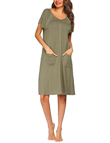 Ekouaer Maternity/Nursing Gown Sleepwear