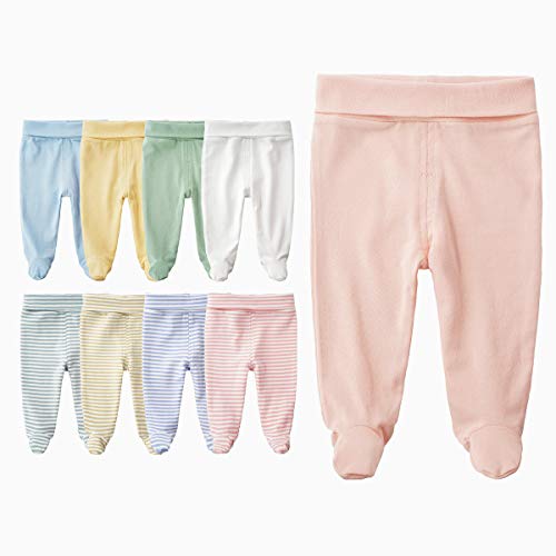 Cotton High Waist Footed Pants