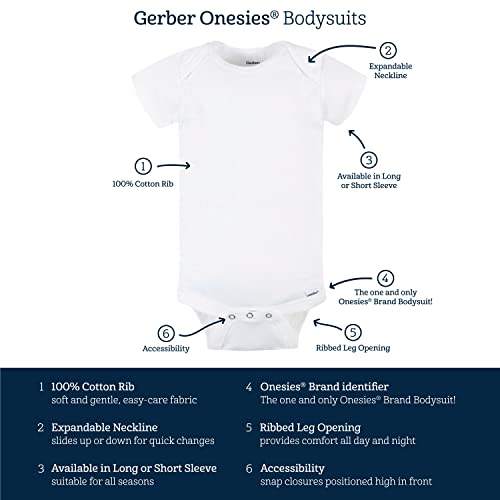Gerber Unisex Short Sleeve Onesies, 8-pack