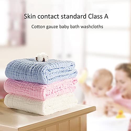 Softan Baby Muslin Washcloths 12 Pack, Natural Muslin Cotton Baby Wipes, Soft Organic Baby Wash Cloths and Baby Towels for Sensitive Skin, Baby Registry as Shower Gift, 12 X 12 inch, Solid Color