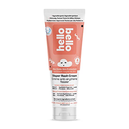 Hello Bello Diaper Rash Cream, Vegan Cruelty-Free Non-Nano Zinc Oxide, 4 fl. Oz