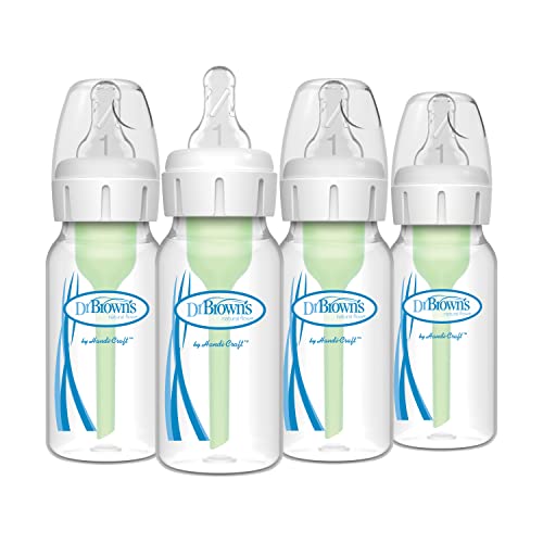 Dr. Brown's Options+ Frasco estreito, 4 onças/120 ml, pacote com 4