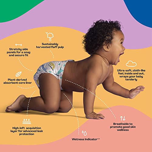 Hello Bello Disposable Diapers Size 1 (8-12 lbs), Extra-Absorbent, Hypoallergenic, and Eco-Friendly Baby Diapers with Snug and Comfort Fit, 108 Count Club Pack (Design May Vary)