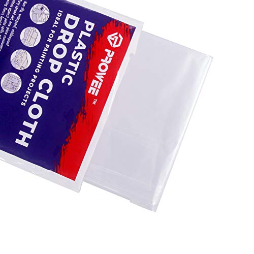 Lona protectora de plástico PROWEE de 2,7 x 3,6 m: lona transparente impermeable para partos en casa, protección resistente para pisos y muebles.