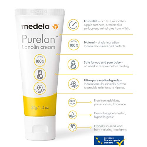 Lanolin Nipple Cream for Breastfeeding, 1.3 Ounce Tube