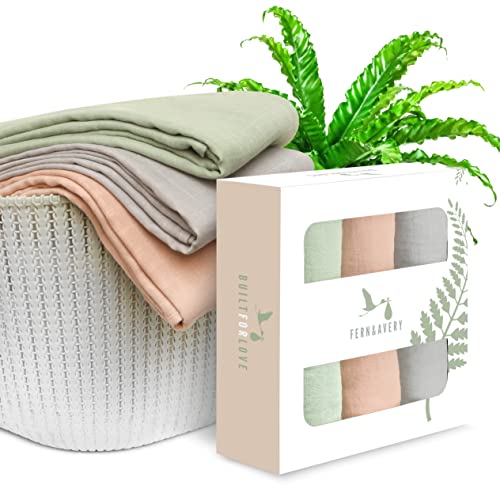 Muslin Swaddle/Receiving Bamboo Blankets - Gender Neutral