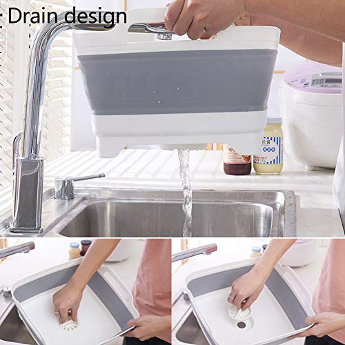 Foldable Dishpan with Draining Plug