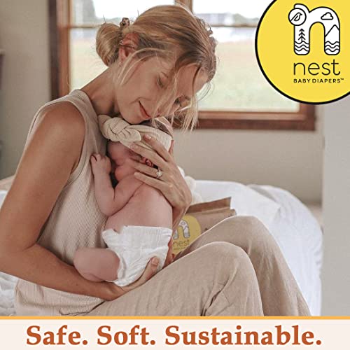 Nest Baby Diapers, Size 1, 7-13 lbs. (28 Count) Premium Diapers for Sensitive Skin, Gentle Plant-Based Materials, Fragrance-Free