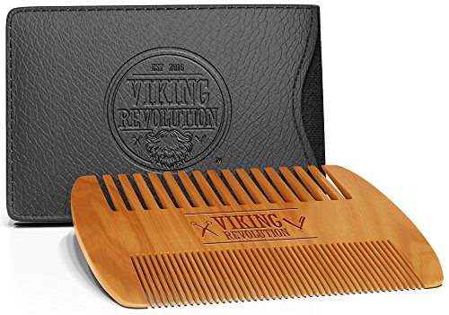 Wooden Comb & Case, Dual Action Fine & Coarse Teeth