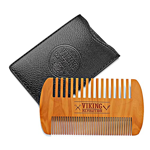 Wooden Comb & Case, Dual Action Fine & Coarse Teeth